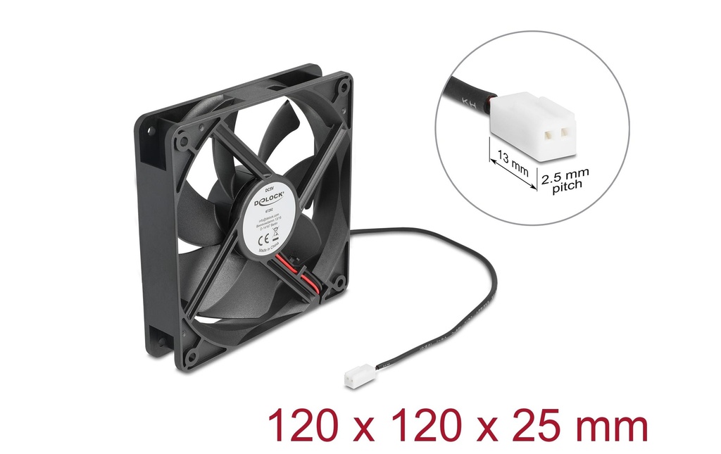 Delock Gehäuselüfter 120xx120x25mm, 5V-1