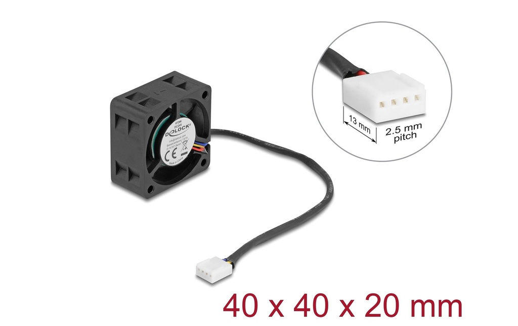 Delock Gehäuselüfter 40x40x20mm, 24V-1