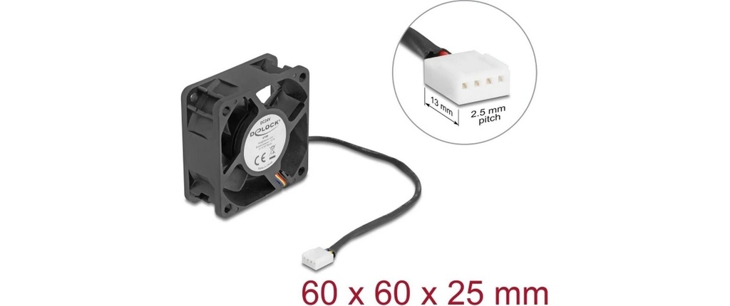 Delock Gehäuselüfter 60x60x25mm, 24V-4