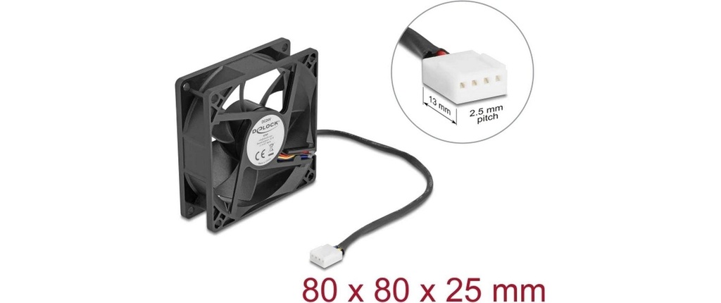 Delock Gehäuselüfter 80x80x25mm, 24V-5