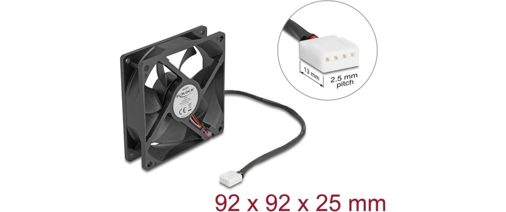 Delock Gehäuselüfter 92x92x25mm, 24V-5