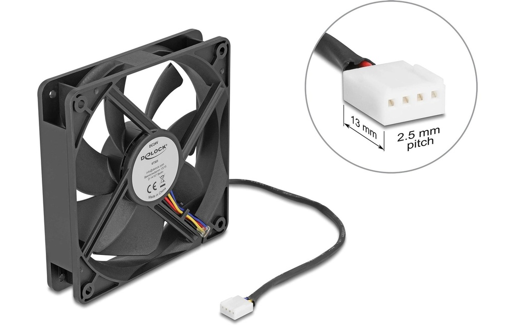 Delock Gehäuselüfter 120xx120x25mm, 24V-0
