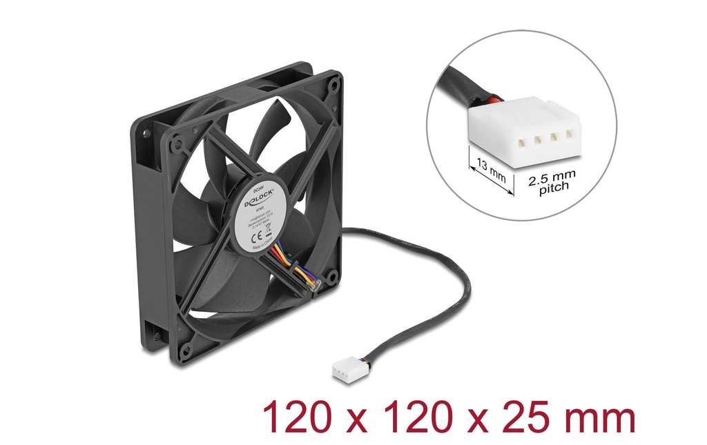 Delock Gehäuselüfter 120xx120x25mm, 24V-1
