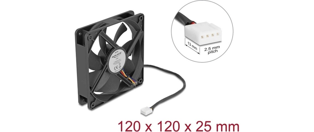 Delock Gehäuselüfter 120xx120x25mm, 24V-4