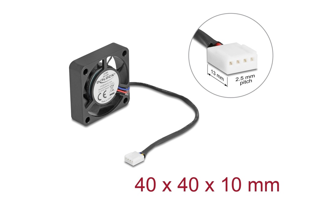 Delock Gehäuselüfter 40x40x10mm, 12V-1