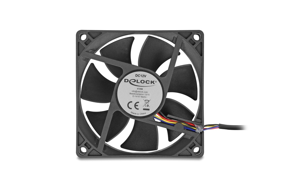 Delock Gehäuselüfter 80x80x25mm, 12V-3