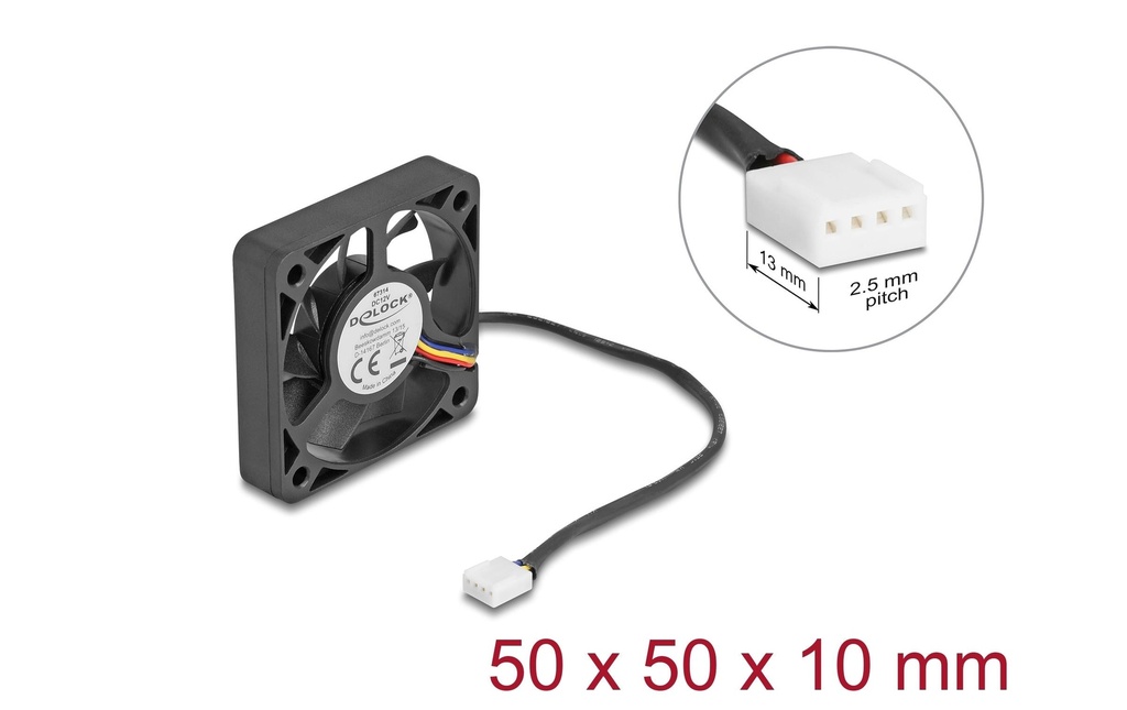 Delock Gehäuselüfter 50x50x10mm, 12V-1