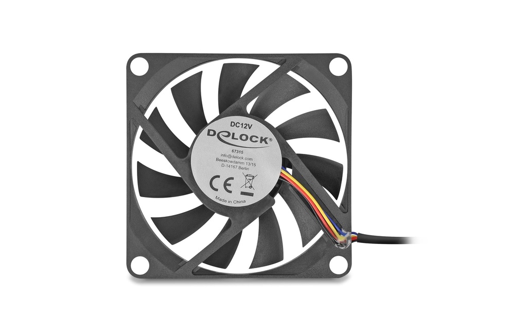 Delock Gehäuselüfter 70x70x10mm, 12V-3