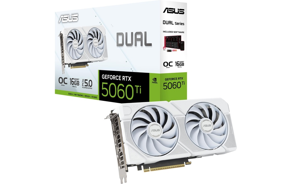 ASUS DUAL RTX5060TI O16G WHITE, GDDR7