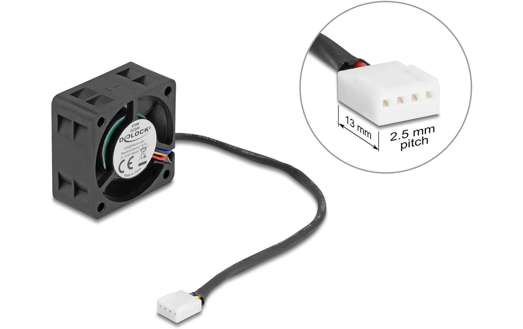 Delock Gehäuselüfter 40x40x20mm, 24V