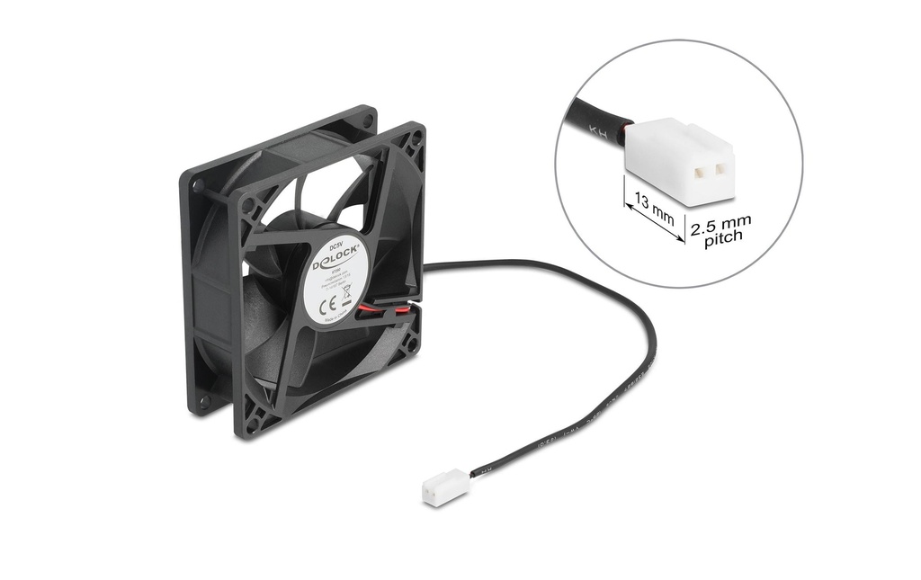 Delock Gehäuselüfter 80x80x25mm, 5V